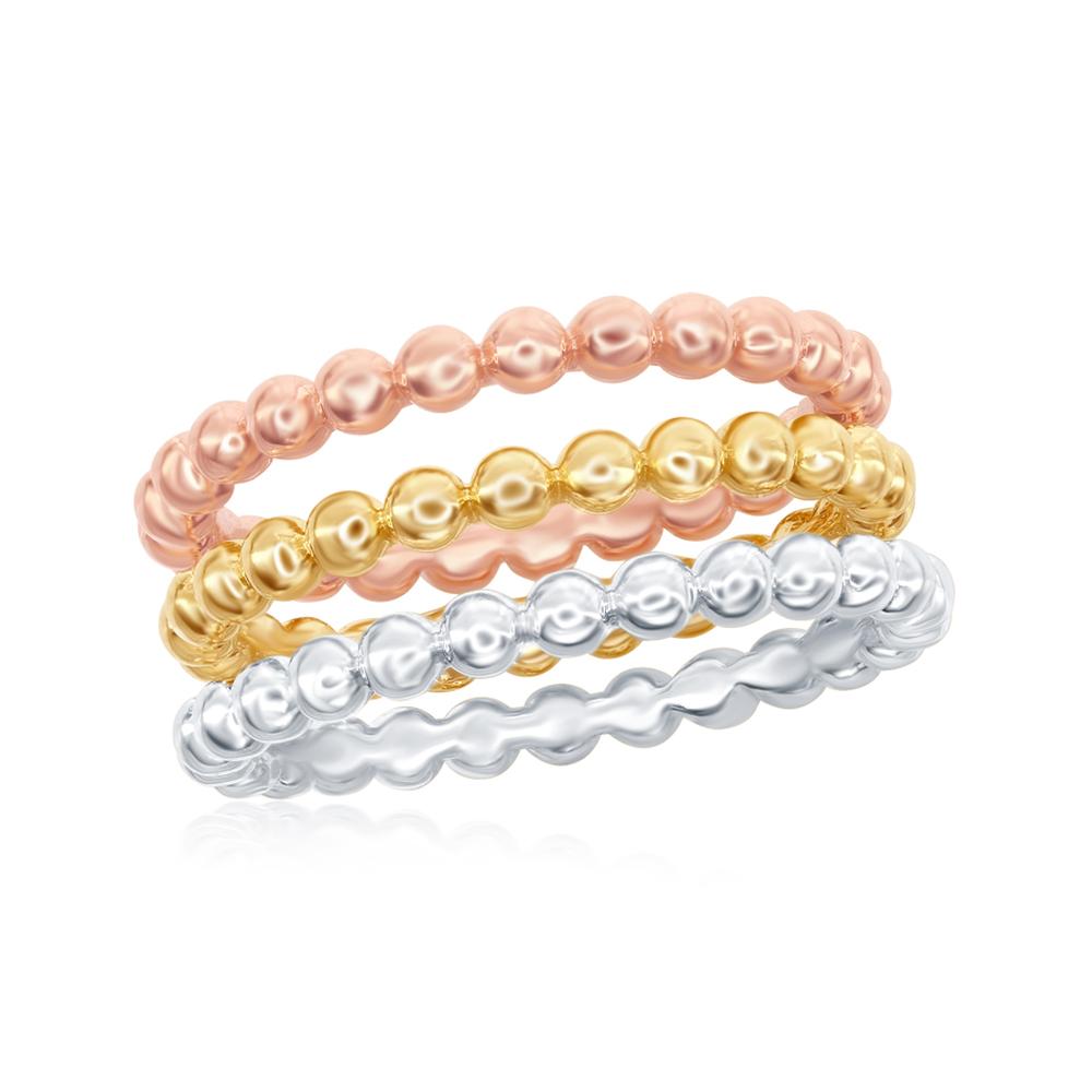 Small beaded gold rings