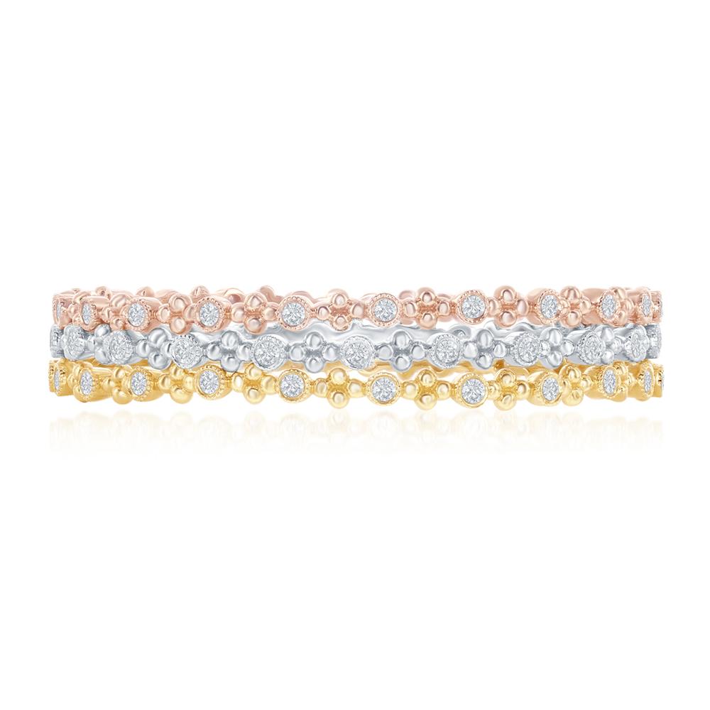 Tricolor Diamond Bangles