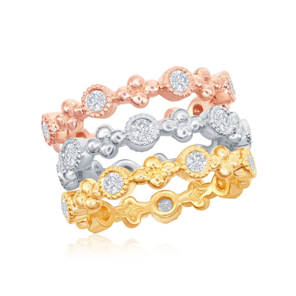 Tricolor Bezel rings