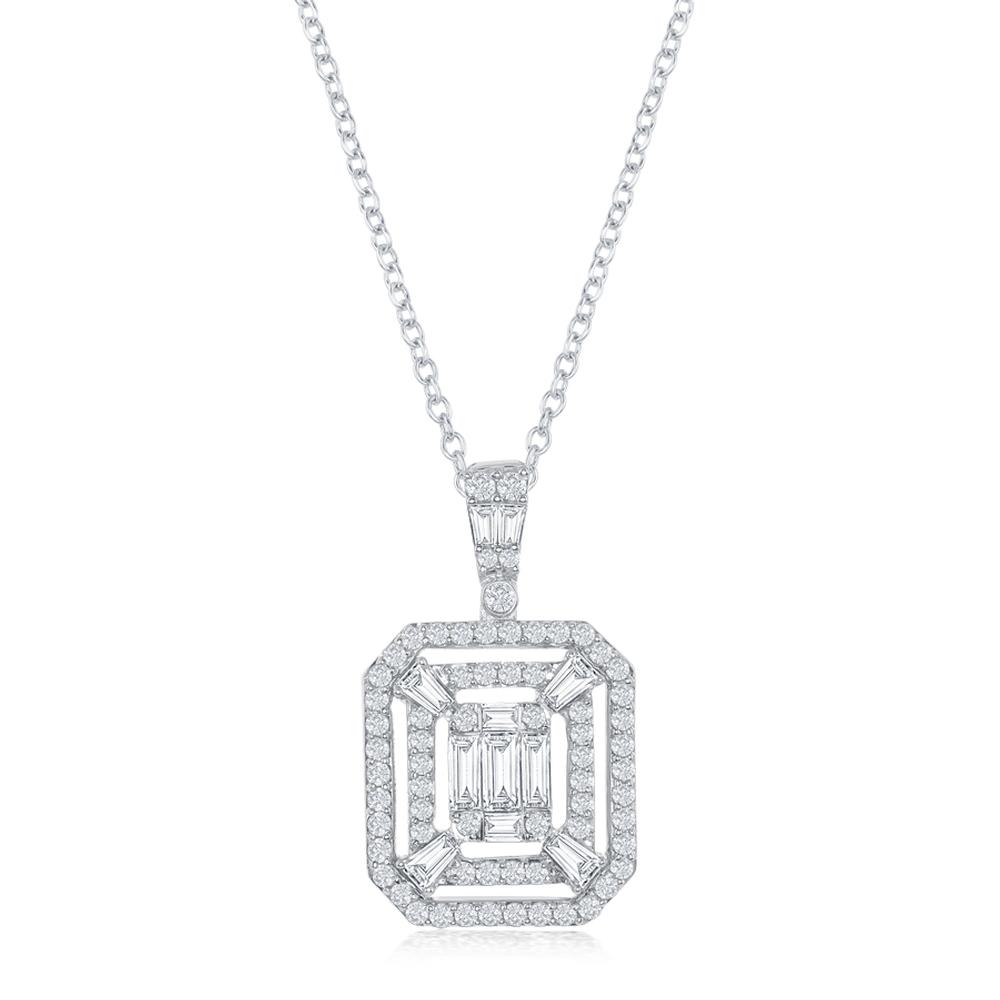 Multi-Cut Diamond Cluster Pendant 18K