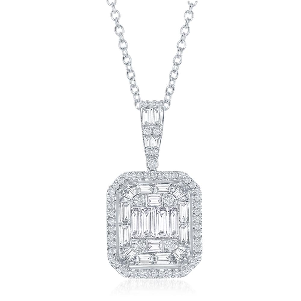 Pendant Emerald Baguettes on Chain