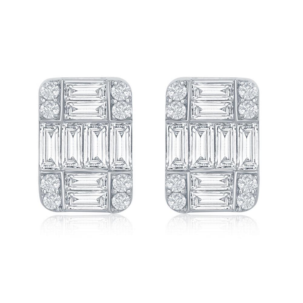 2.20 Ct. Emerald Cluster Earrings