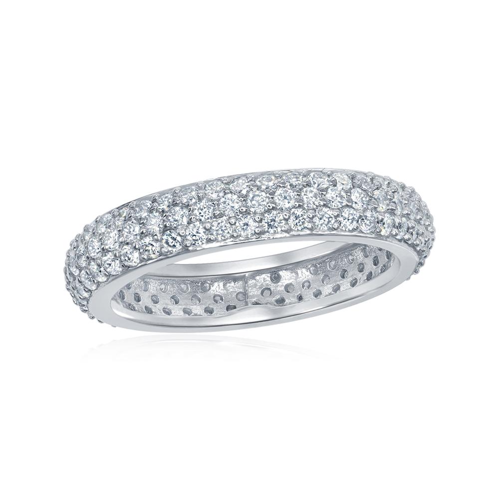 3 Row Pave Eternity Ring