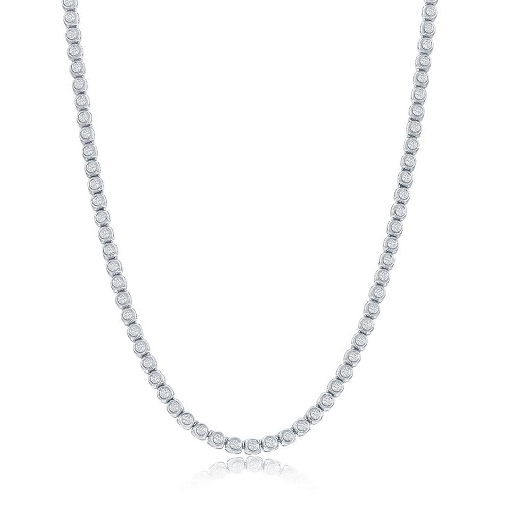 4.65 Ct. Bezel set necklace 17 inch