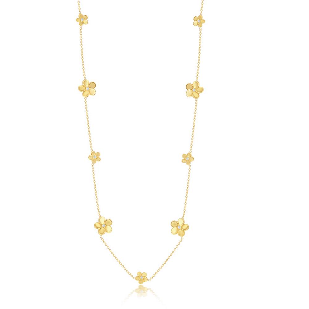 Flower Yellow Chain Necklace