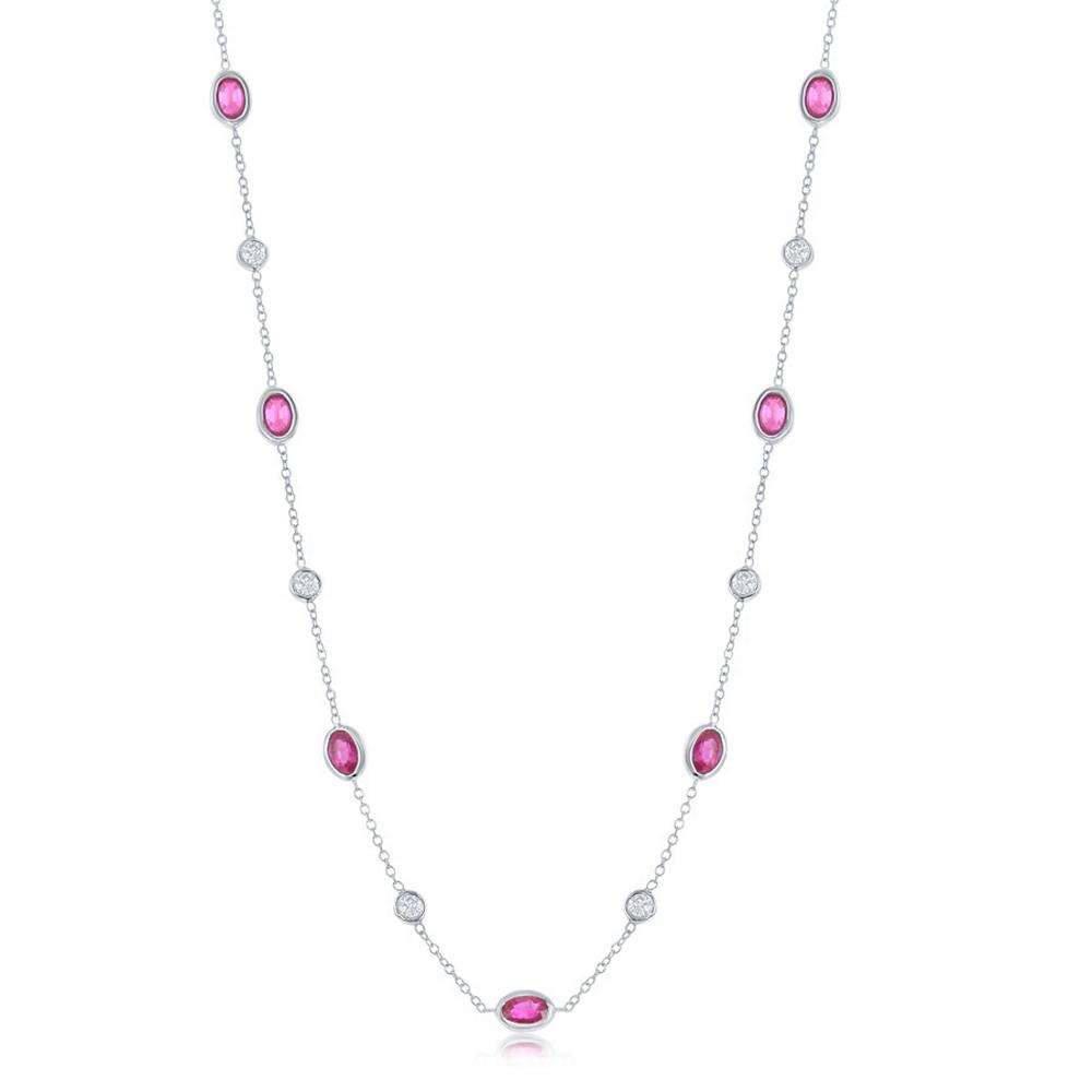 Ruby and Diamond By the Yard Necklace