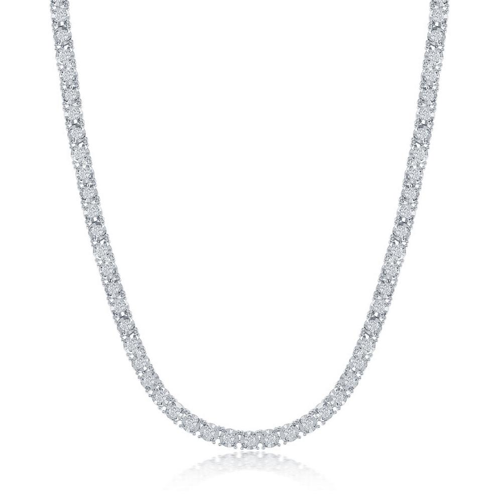 2.20 Carat Illusion Tennis Necklace