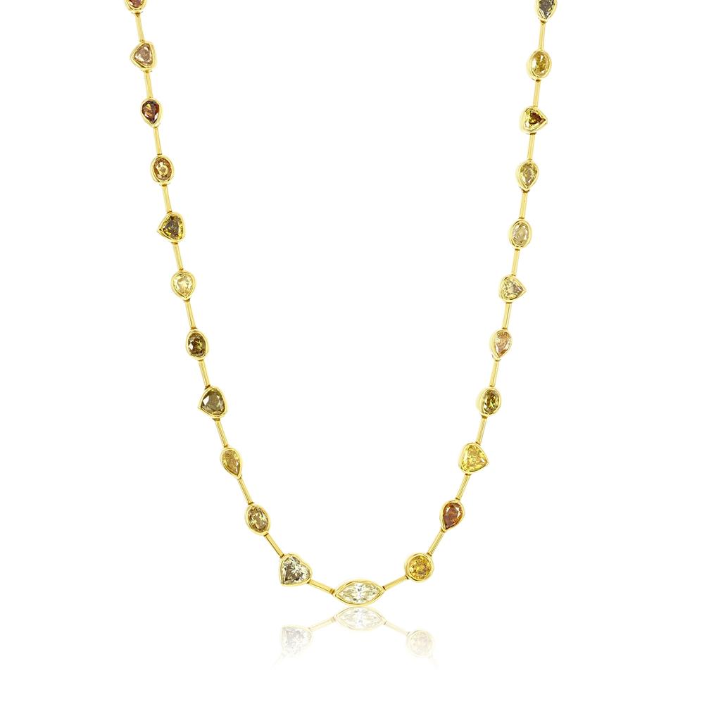 Multi Sapphire Necklace Yellow Gold