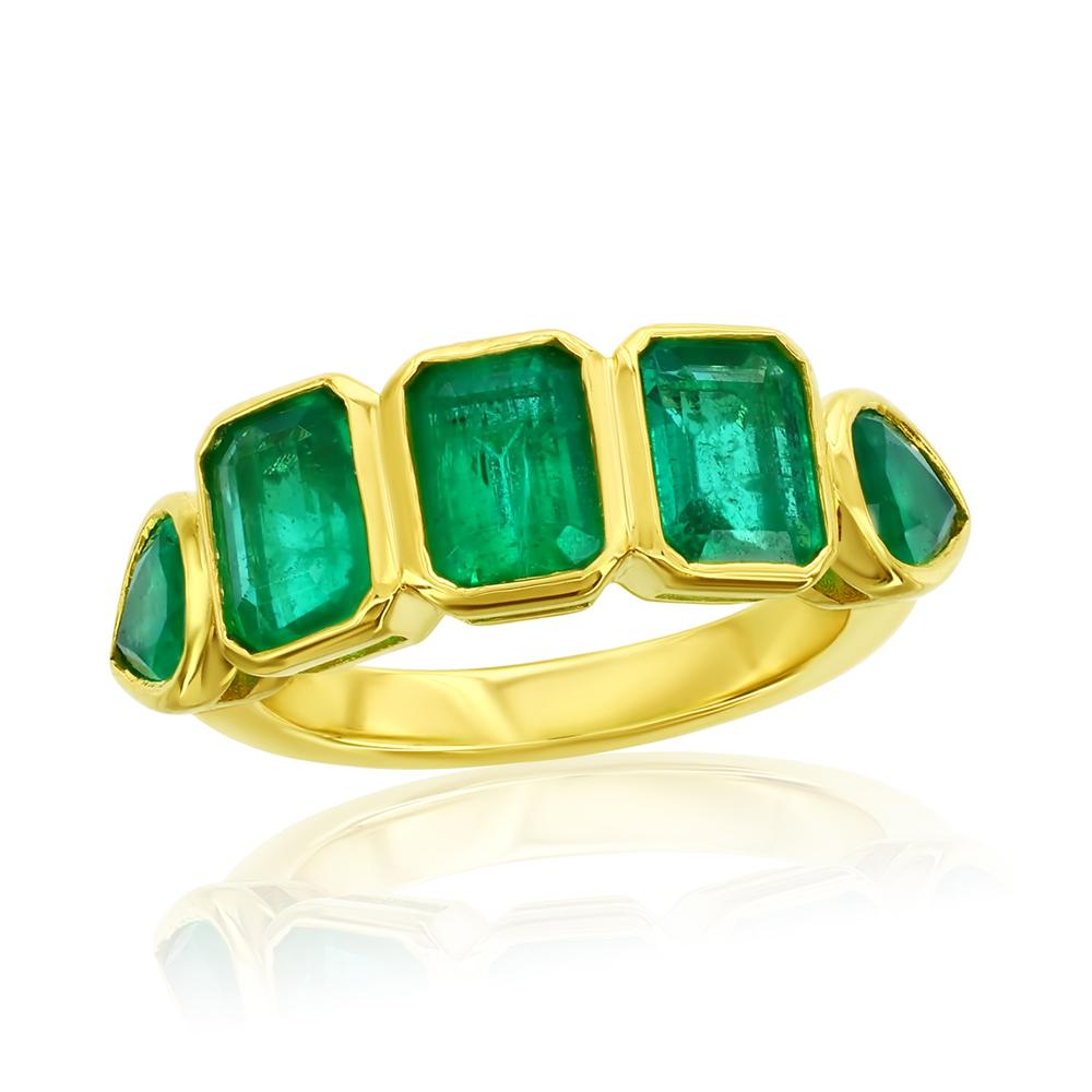 5 Stone Columbian Emerald Ring