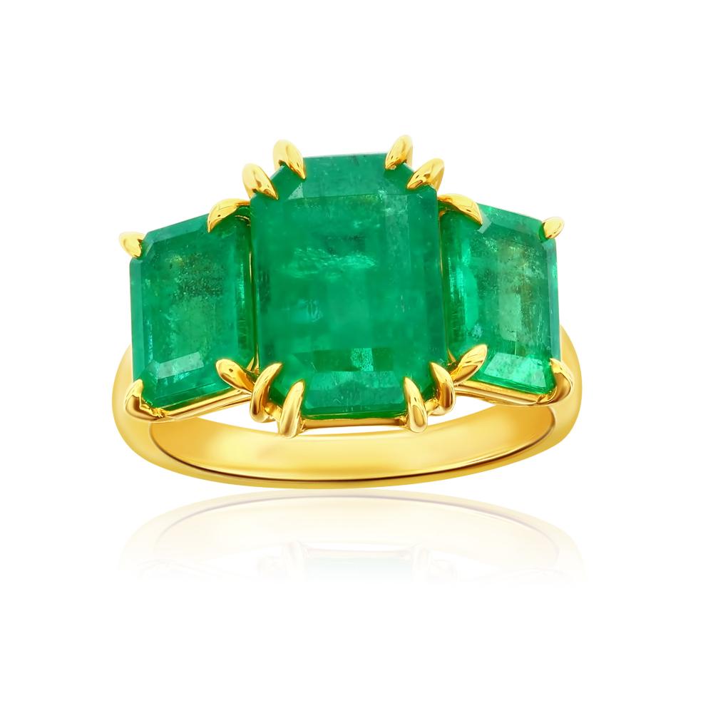 3 Stone Emerald Cut Ring 4.18 Ct.