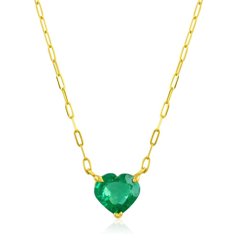 3 Carat Heart Shaped Emerald Pendant