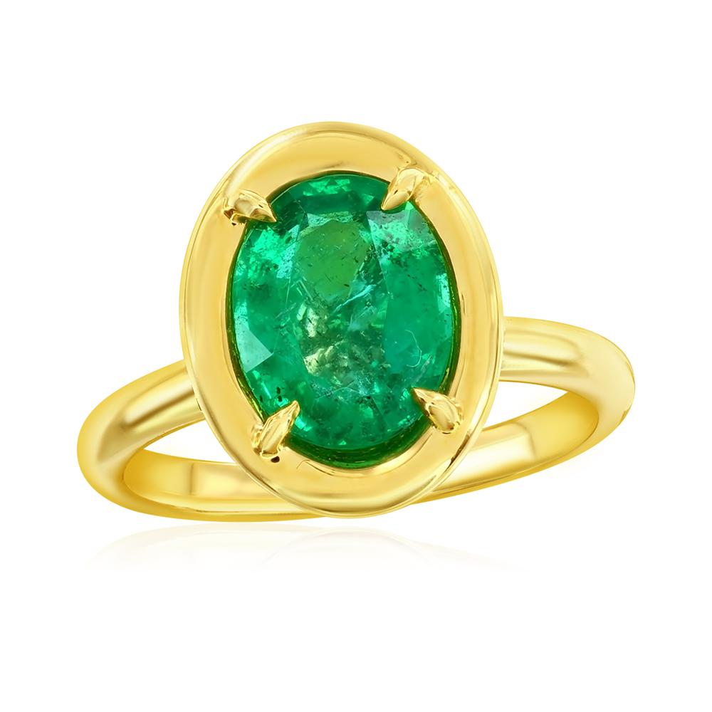 3.20 Ct. Oval Emerald Ring