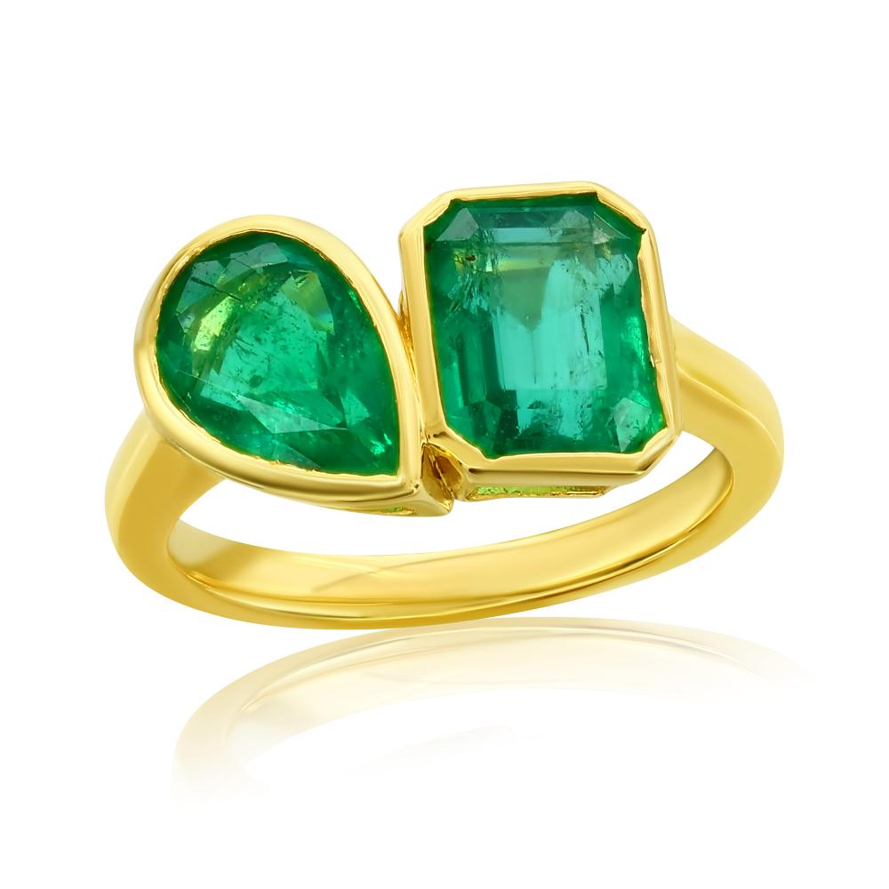 Toi et Moi 2 Stone Ring Emerald